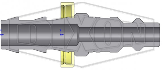 D2B3 by Dixon Valve | Pneumatic Quick Disconnect Coupling | DF-Series | Push-Loc Hose Barb | 3/8" Hose ID x 1/4" Industrial Interchange | Plug | Steel