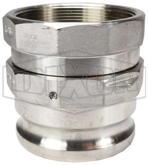 400-A-SSSWIV by Dixon Valve | Swivel Cam & Groove Adapter | Type A | 4" Adapter x 4" Female NPT | 316 Stainless Steel