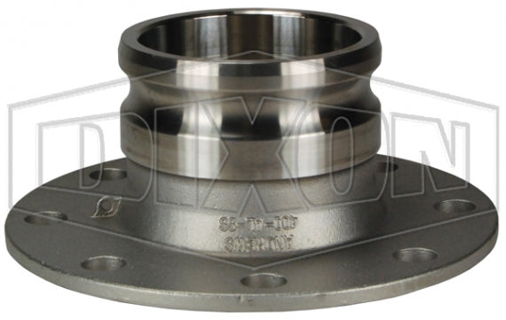 600-AL-SS by Dixon Valve | Cam & Groove Flange Adapter | 6" Adapter x 150# Flange | 5/8" Flange Thickness | 316 Stainless Steel