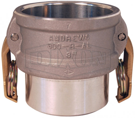300DWBPSTAL by Dixon Valve | Cam & Groove Coupler for Welding | 3" Coupler Butt Weld x Schedule 40 Pipe/Socket Weld to Nominal Tubing | Aluminum