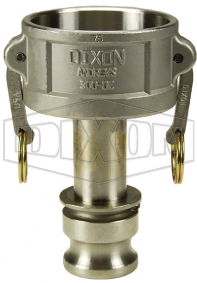 3025-DA-SS by Dixon Valve | Cam & Groove Reducer (Jump Size) Coupling | Type DA | 3" Coupler x 2-1/2" Adapter | 316 Stainless Steel