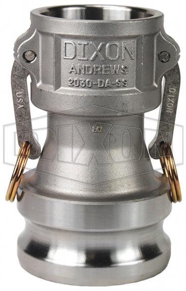 2030-DA-SS by Dixon Valve | Cam & Groove Reducer (Jump Size) Coupling | Type DA | 2" Coupler x 3" Adapter | 316 Stainless Steel