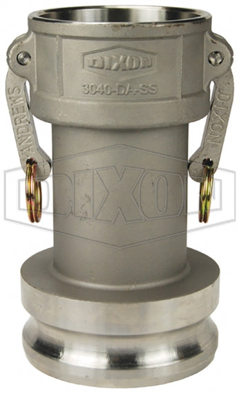 3040-DA-SS by Dixon Valve | Cam & Groove Reducer (Jump Size) Coupling | Type DA | 3" Coupler x 4" Adapter | 316 Stainless Steel