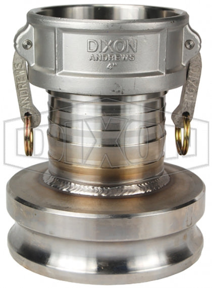 4060-DA-SS by Dixon Valve | Cam & Groove Reducer (Jump Size) Coupling | Type DA | 4" Coupler x 6" Adapter | 316 Stainless Steel