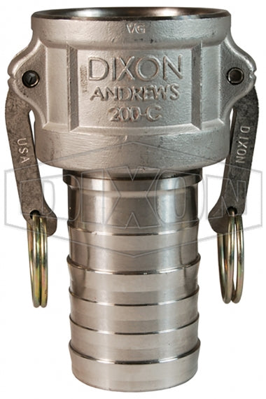 400-C-SS by Dixon Valve | Cam & Groove Coupler | Type C | 4" Coupler x 4" Hose Shank | 316 Stainless Steel