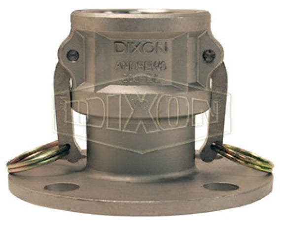 150-DL-SS by Dixon Valve | Cam & Groove Flange Adapter | 1-1/2" Coupler x 150# Flange | 25/32" Flange Thickness | 316 Stainless Steel