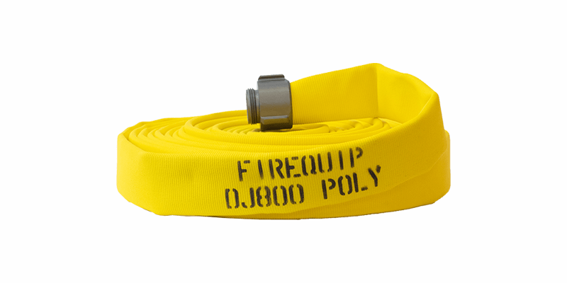 DJ15x100Y15N by Snap-Tite | DJ800 Series | Double Jacket Polyester Fire Hose Assembly with EPDM Liner | 1-1/2" Hose I.D. | 1-1/2" Male NH x 1-1/2" Female NH Couplings | 400 PSI | Yellow | 100ft Length