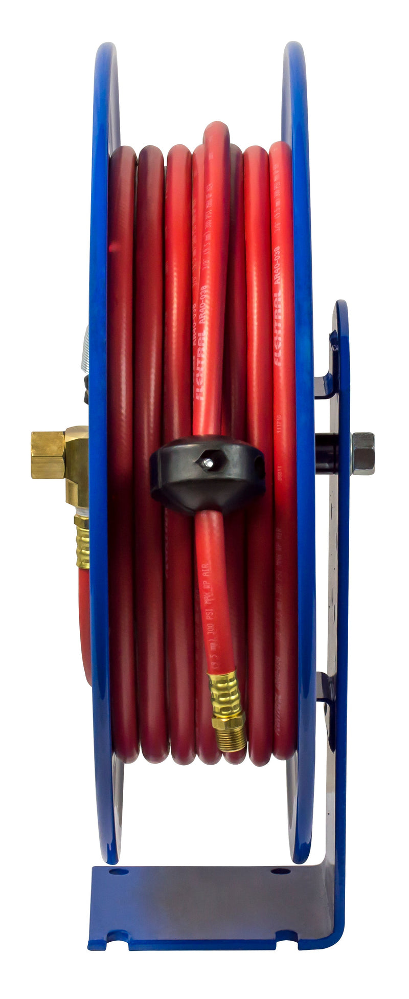 E-LP-330 by Coxreels | E Series | 300 PSI Spring Driven Hose Reel for Air & Water | 3/8" Hose ID, 3/8" FNPT Inlet x 3/8" MNPT Hose End | Steel | 30ft PVC Hose Included