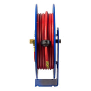 E-MP-330 by Coxreels | E Series | 3,000 PSI Spring Driven Hose Reel for Air, Water & Oil | 3/8" Hose ID, 3/8" FNPT Inlet x 3/8" MNPT Hose End | Steel | 30ft Rubber Hose Included