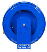 E-LP-450 by Coxreels | E Series | 300 PSI Spring Driven Hose Reel for Air & Water | 1/2" Hose ID, 1/2" FNPT Inlet x 1/2" MNPT Hose End | Steel | 50ft PVC Hose Included