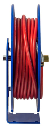 E-LP-430 by Coxreels | E Series | 300 PSI Spring Driven Hose Reel for Air & Water | 1/2" Hose ID, 1/2" FNPT Inlet x 1/2" MNPT Hose End | Steel | 30ft PVC Hose Included
