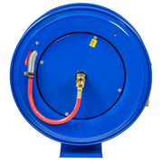 E-MP-330 by Coxreels | E Series | 3,000 PSI Spring Driven Hose Reel for Air, Water & Oil | 3/8" Hose ID, 3/8" FNPT Inlet x 3/8" MNPT Hose End | Steel | 30ft Rubber Hose Included