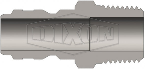 E6M6-S by Dixon Valve | Hydraulic Quick Disconnect Coupling | E-Series | 3/4" Male NPTF x 3/4" Straight-Through Interchange | Plug | 303 Stainless Steel