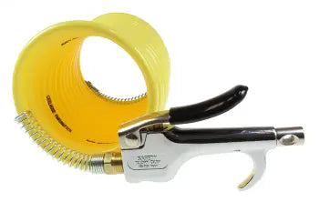 600-N25A by Coilhose | 600-S Series | Blow Gun and Nylon Coil (N14-25A) | 1/4" Hose ID | 1/4" Rigid & Swivel Fittings | Yellow | 25ft
