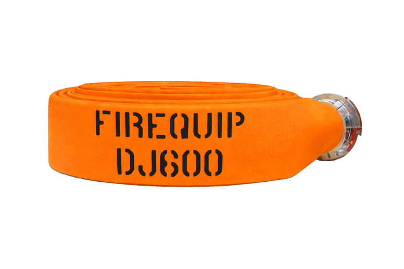 DJ50x50O50S by Snap-Tite | DJ600 Series | Double Jacket Polyester Fire Hose Assembly with EPDM Liner | 5" Hose I.D. with 5" Storzs | 300 PSI | Orange | 50ft Length
