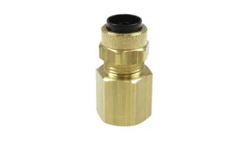 P66044 by Coilhose | Poly-Tube Fitting | Female Connector | 1/4" Tube OD | 1/4" Female NPT Thread | Straight | Brass