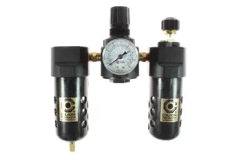 26FRL3-GS by Coilhose | 26 Series Filter, Regulator, Lubricator Trio | , Gauge | Metal Bowl with Sight Glass | 3/8" Pipe size