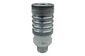 121 by Coilhose | Coilflow™ Industrial Interchange Coupler | Manual | 1/2" Body Size | 3/8" Male NPT Thread | Straight | Plated Steel (Type 12)