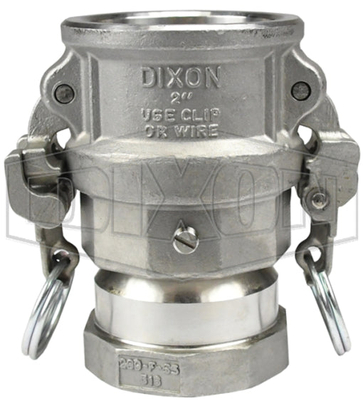 RD200EZSWIV by Dixon Valve | Swivel Cam & Groove Adapter | Type C | 2" Coupler x 2" Female NPT | 316 Stainless Steel