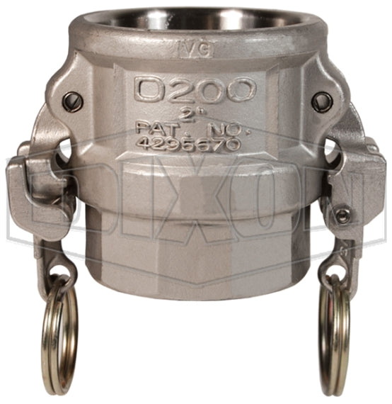 RD400EZ by Dixon Valve | EZ Boss-Lock Cam & Groove Coupler | Type D | 4" Coupler x 4" Female NPT | 316 Stainless Steel