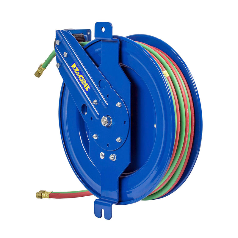 EZ-SG19WL-175 by Coxreels | EZ-SGW Series | 200 PSI Side Mount EZ-Coil Safety Spring Driven Hose Reel with Guide Arm for Oxy-Acetylene Welding | 1/4" Hose ID, 1/4" FNPT Inlet | Steel | 75ft Capacity, Hose Not Included