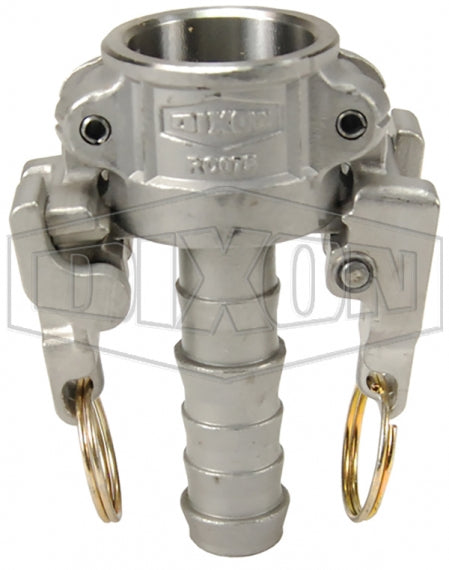RC075EZ by Dixon Valve | EZ Boss-Lock Cam & Groove Coupler | Type C | 3/4" Coupler x 3/4" Hose Shank | 316 Stainless Steel