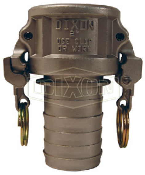RC400EZNO by Dixon Valve | EZ Boss-Lock Cam & Groove Coupler | Type C | 4" Coupler x 4" Notched Hose Shank | 316 Stainless Steel