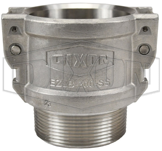 EZL300-B-SS by Dixon Valve | EZLink® Armless Cam & Groove Coupler | Type B | 3" Coupler x 3" Male NPT | 316 Stainless Steel