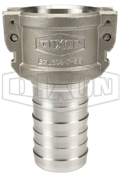 EZL200-C-SS by Dixon Valve | EZLink® Armless Cam & Groove Coupler | King Crimp Hose Shank | Type C | 2" Coupler x 2" Hose Shank | 316 Stainless Steel
