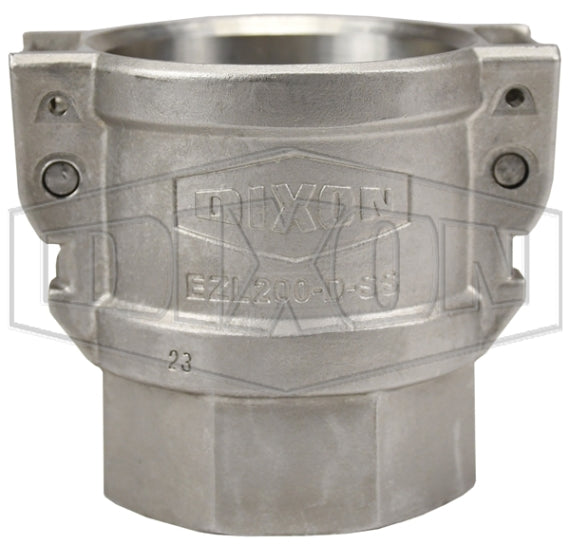EZL150-D-SS by Dixon Valve | EZLink® Armless Cam & Groove Coupler | Type D | 1-1/2" Coupler x 1-1/2" Female NPT | 316 Stainless Steel