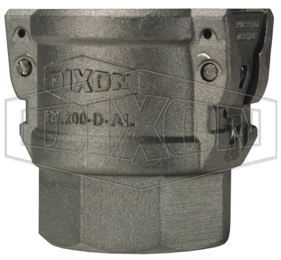 EZL200-D-AL by Dixon Valve | EZLink® Armless Cam & Groove Coupler | Type D | 2" Coupler x 2" Female NPT | Aluminum