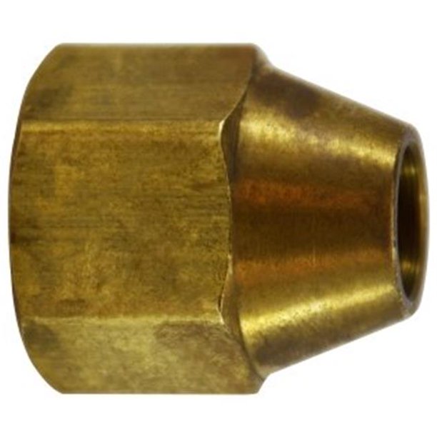 10023 (10-023) by Midland | SAE 45° Flare Fitting | Reducing Short Rod Nut | 3/8" x 1/4" Female SAE 45° Flare | Brass