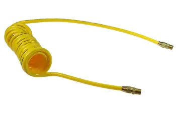 PR38-15-Y by Coilhose | Flexcoil Air Hose | 3/8" Hose ID x 9/16" Hose OD | 3/8" Male NPT Reusable Rigid Fittings | Yellow | Polyurethane | 15ft