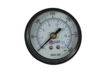 8800-300 by Coilhose | 27 Modular Series Regulator Accessory | 2" Dial Gauge (0-300 PSI) | 1/4" Back Mount