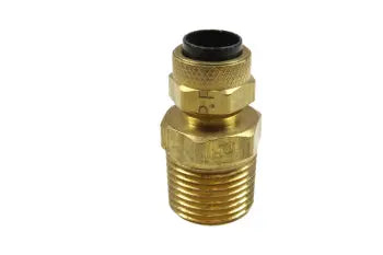 P68046 by Coilhose | Poly-Tube Fitting | Male Connector | 1/4" Tube OD | 3/8" Male NPT Thread | Straight | Brass