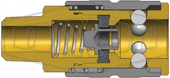 2FBM3-B by Dixon Valve | Pneumatic Quick Disconnect Coupling | F-Series | 3/8" Male BSPT x 1/4" Manual Industrial Interchange | Socket | Nitrile Seal | Brass