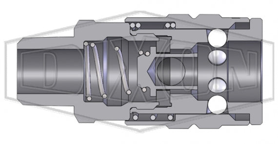 2FM2-S by Dixon Valve | Pneumatic Quick Disconnect Coupling | F-Series | 1/4" Male NPTF x 1/4" Manual Industrial Interchange | Socket | Nitrile Seal | 303 Stainless Steel