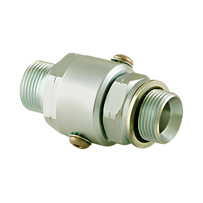 SS16DBMBSPP16XMBSPP16-NI-ETP by Super Swivel | #51605 | G 1-11 Male BSPP x G 1-11 Male BSPP | 0.875" Through Hole | Straight | Nickel | Viton Extreme Seal