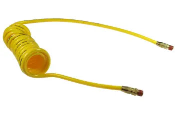 PR316-5B-Y by Coilhose | Flexcoil Air Hose | 3/16" Hose ID x 5/16" Hose OD | 1/4" Male NPT Reusable Swivel Fittings | Yellow | Polyurethane | 5ft