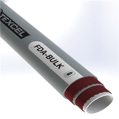 FDABULK-4-4-100 by Texcel | FDA-BULK Series | Food Grade Dry Material Discharge Hose | 4" Hose ID | 150 PSI | Gray