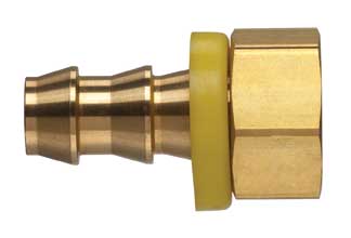POFFIV-0808 by Kuriyama | Push-On Hose Fitting | 1/2" Hose Barb x 1/2" Female Inverted Flare | Brass