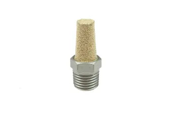 CMF18 by Coilhose | Conical Muffler | 1/8" Male NPT Thread | 29/32" Length | 7/16" Hex | Nickel-Plated Brass