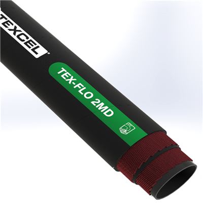 FLO-2MD-8.0 by Texcel | TEX-FLO 2MD Series | Medium-Duty 2-Ply Water Discharge Hose | 8" Hose ID | 100 PSI | Black