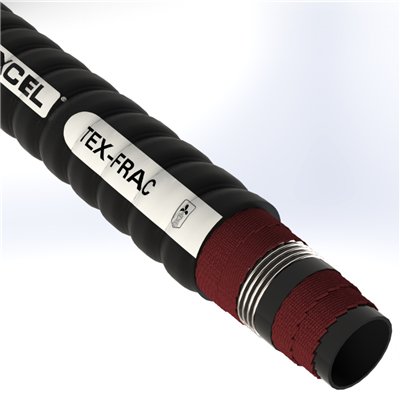 FRAC-8.0 by Texcel | TEX-FRAC Series | Frac Tank Hose | 8" Hose ID | 150 PSI | 25 in/Hg Vacuum Rated | Black