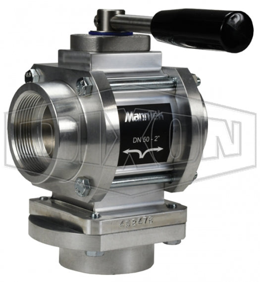 2WAYBV200-SH by Dixon Valve MannTek | Full Flow Ball Valve (Straight Handle) | Two-Way | 2" Female NPT x 2" Female NPT | Aluminum