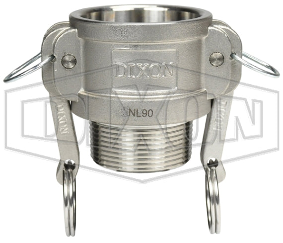 G150-B-SS by Dixon Valve | Global Cam & Groove Coupler | Type B | 1-1/2" Coupler x 1-1/2" Male NPT | 316 Investment Cast Stainless Steel