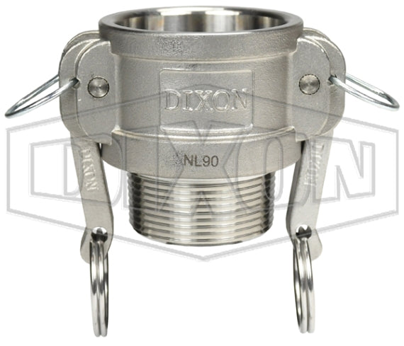 G150-B-SS by Dixon Valve | Global Cam & Groove Coupler | Type B | 1-1/2" Coupler x 1-1/2" Male NPT | 316 Investment Cast Stainless Steel
