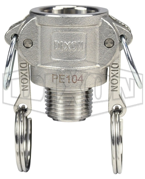 G50-B-SS by Dixon Valve | Global Cam & Groove Coupler | Type B | 1/2" Coupler x 1/2" Male NPT | 316 Investment Cast Stainless Steel