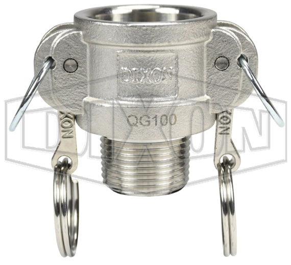 G75-B-SS by Dixon Valve | Global Cam & Groove Coupler | Type B | 3/4" Coupler x 3/4" Male NPT | 316 Investment Cast Stainless Steel