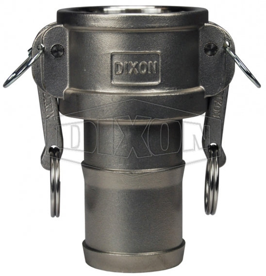 G100-C-SS by Dixon Valve | Global Cam & Groove Coupler | Type C | 1" Coupler x 1" Hose Shank | 316 Investment Cast Stainless Steel